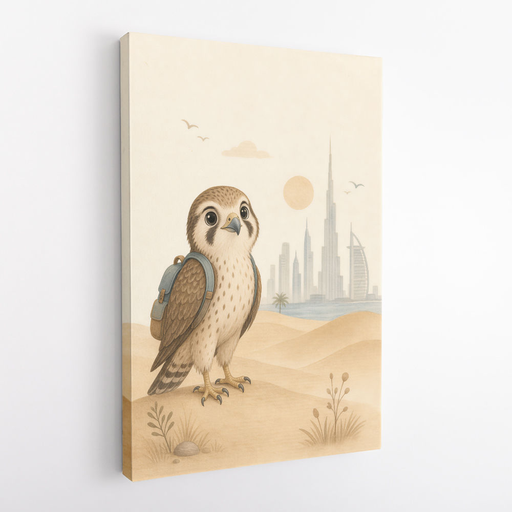 Falcon Backpack Adventure Childrens Wall Art Print