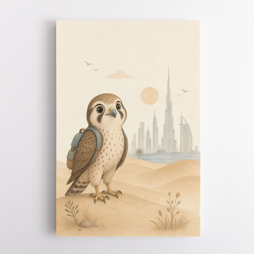 Falcon Backpack Adventure Childrens Wall Art Print