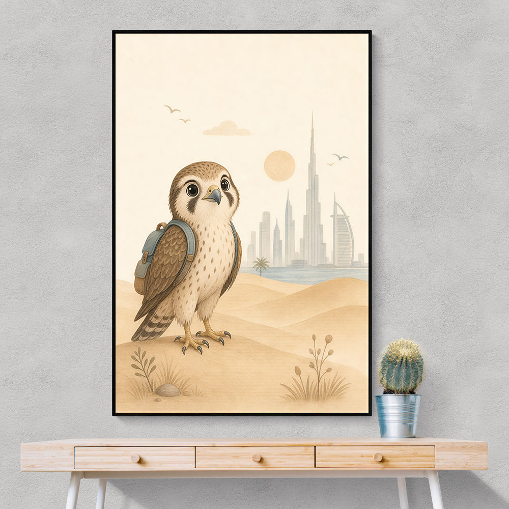 Falcon Backpack Adventure Childrens Wall Art Print