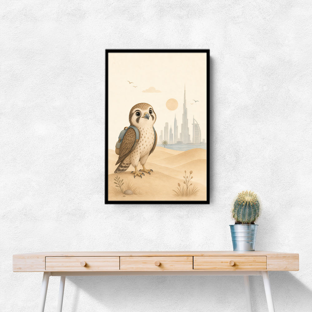 Falcon Backpack Adventure Childrens Wall Art Print