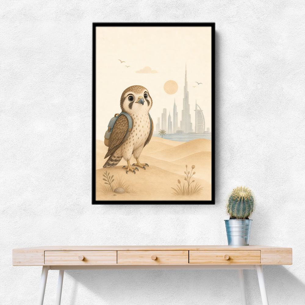 Falcon Backpack Adventure Childrens Wall Art Print