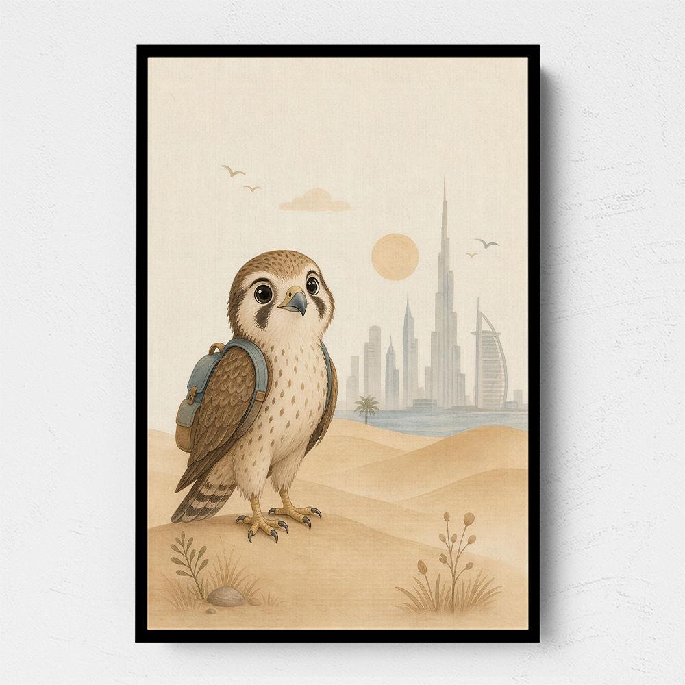 Falcon Backpack Adventure Childrens Wall Art Print