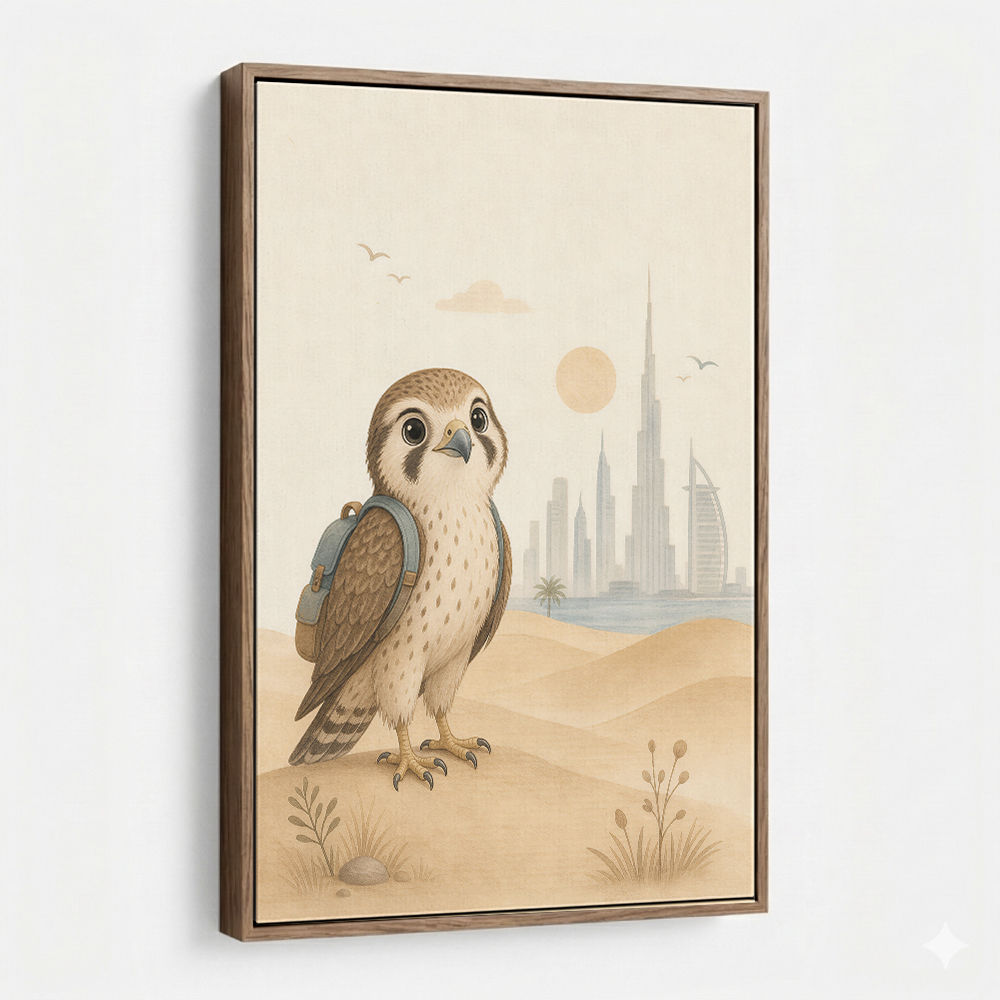 Falcon Backpack Adventure Childrens Wall Art Print