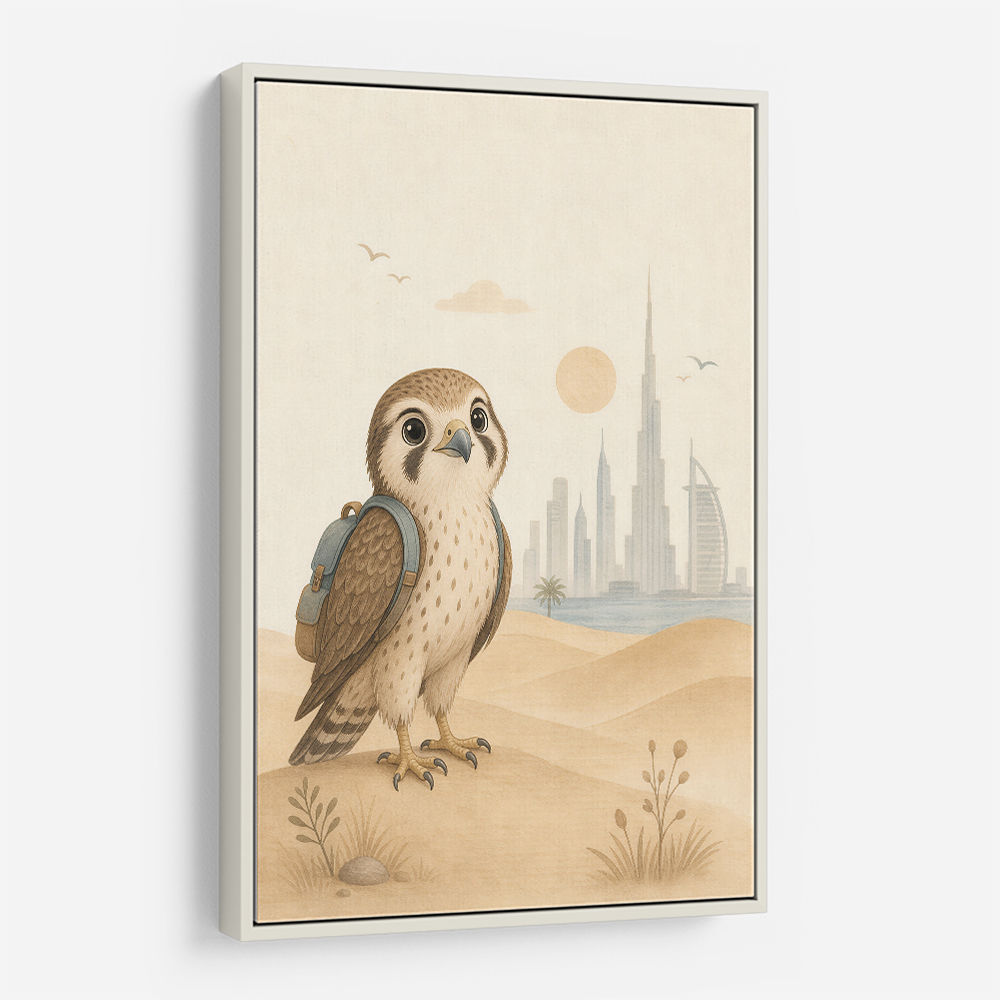 Falcon Backpack Adventure Childrens Wall Art Print
