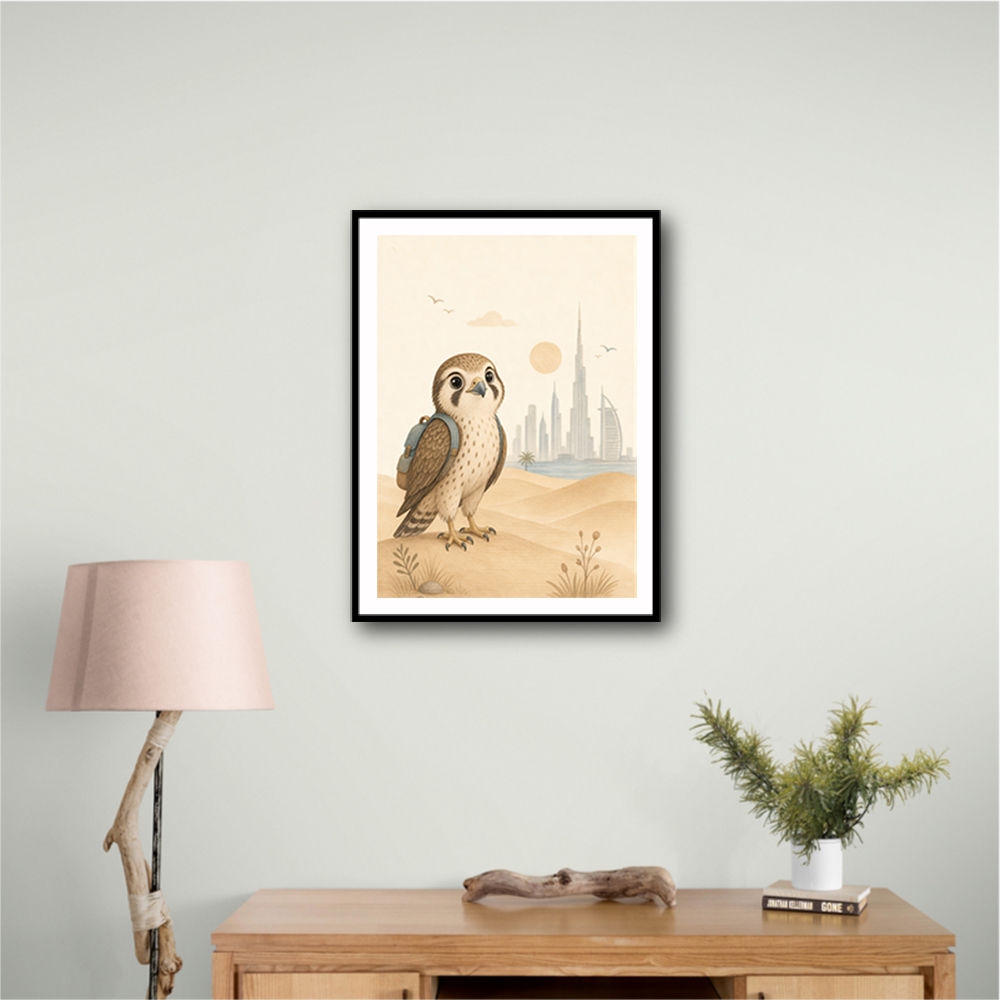 Falcon Backpack Adventure Childrens Wall Art Print