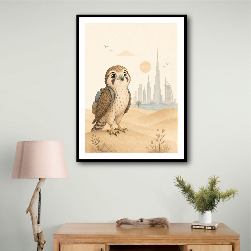 Falcon Backpack Adventure Childrens Wall Art Print