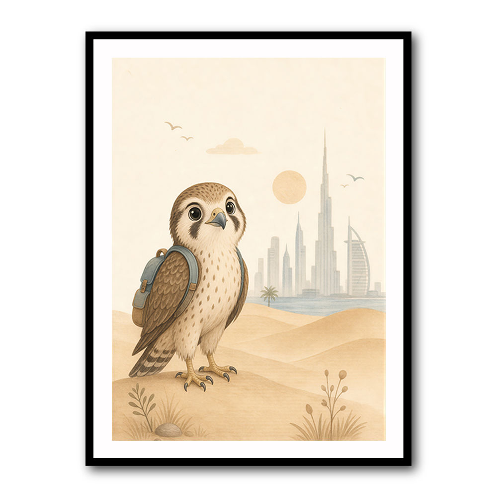 Falcon Backpack Adventure Childrens Wall Art Print