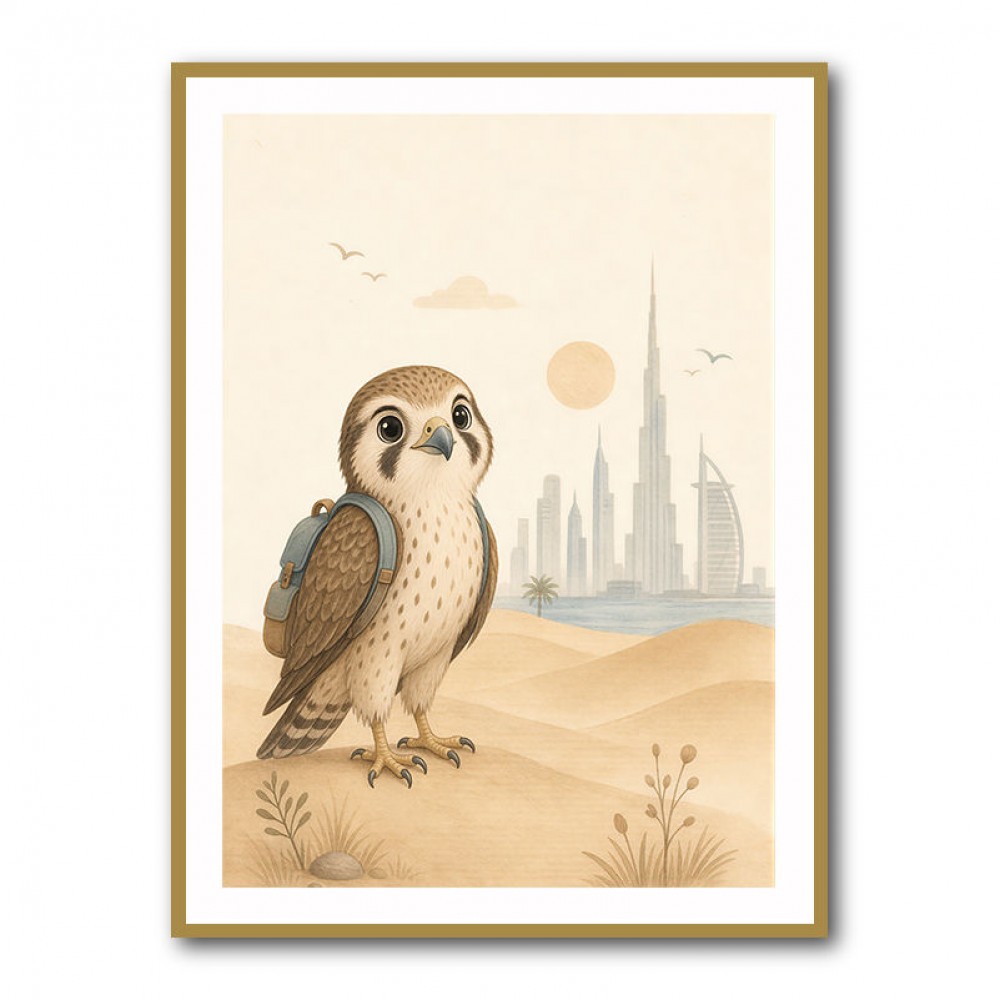 Falcon Backpack Adventure Childrens Wall Art Print