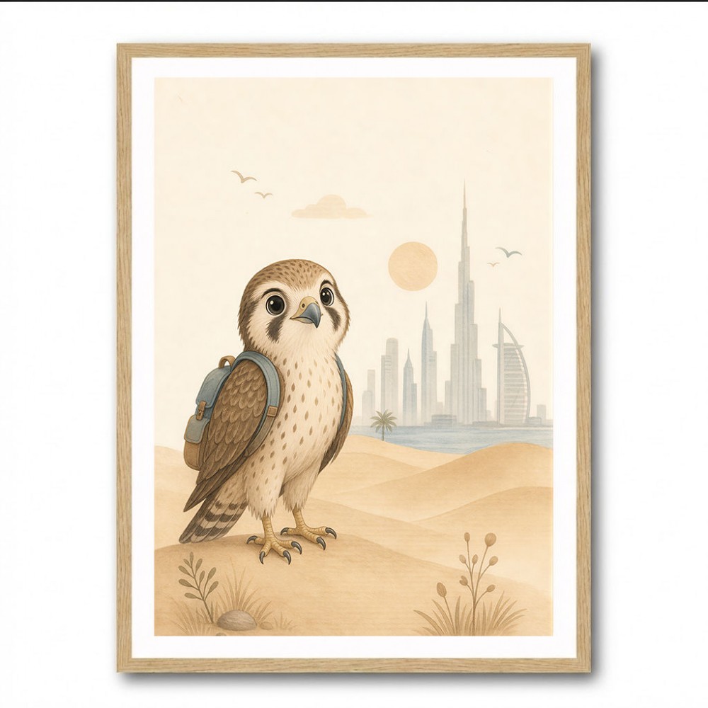 Falcon Backpack Adventure Childrens Wall Art Print