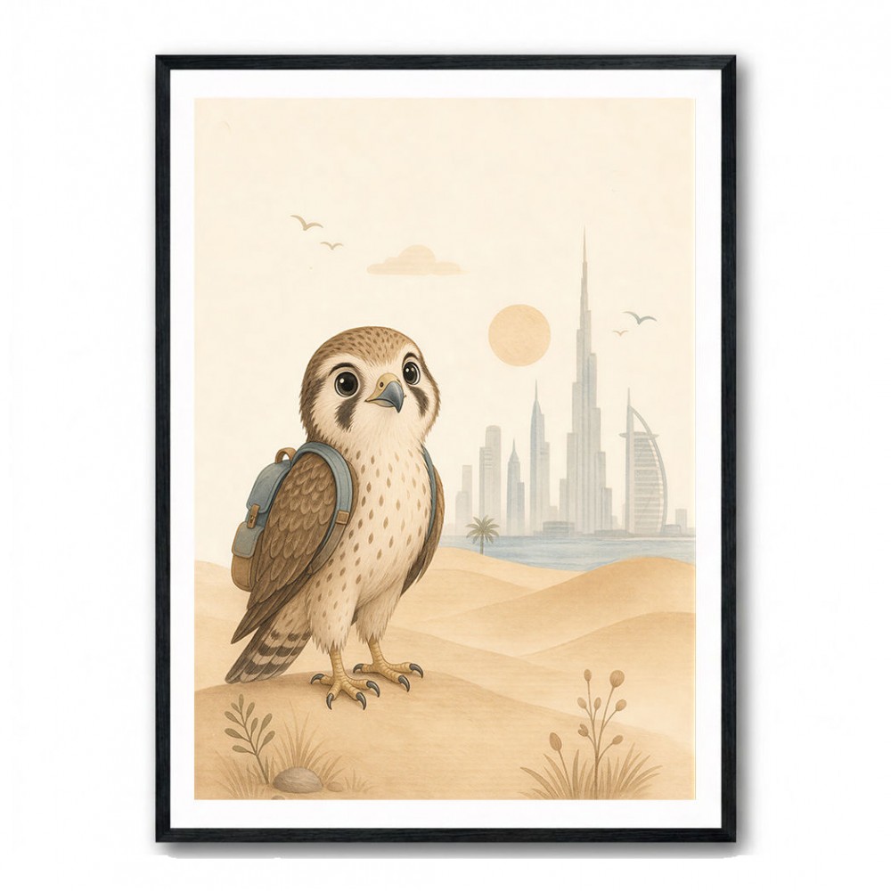 Falcon Backpack Adventure Childrens Wall Art Print