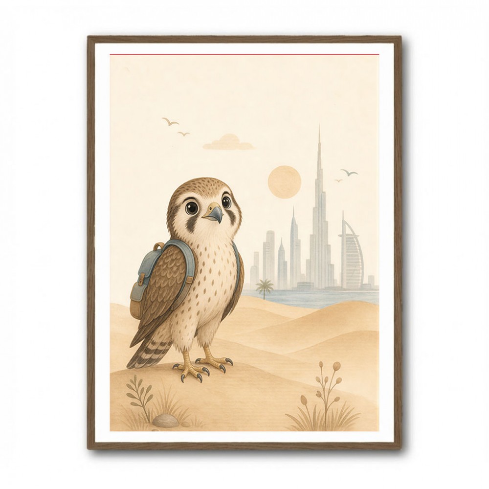 Falcon Backpack Adventure Childrens Wall Art Print