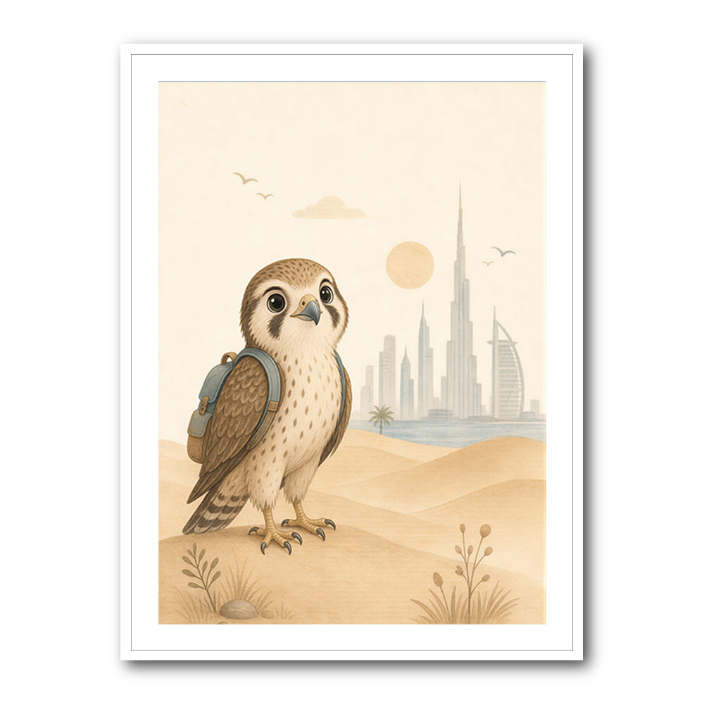Falcon Backpack Adventure Childrens Wall Art Print