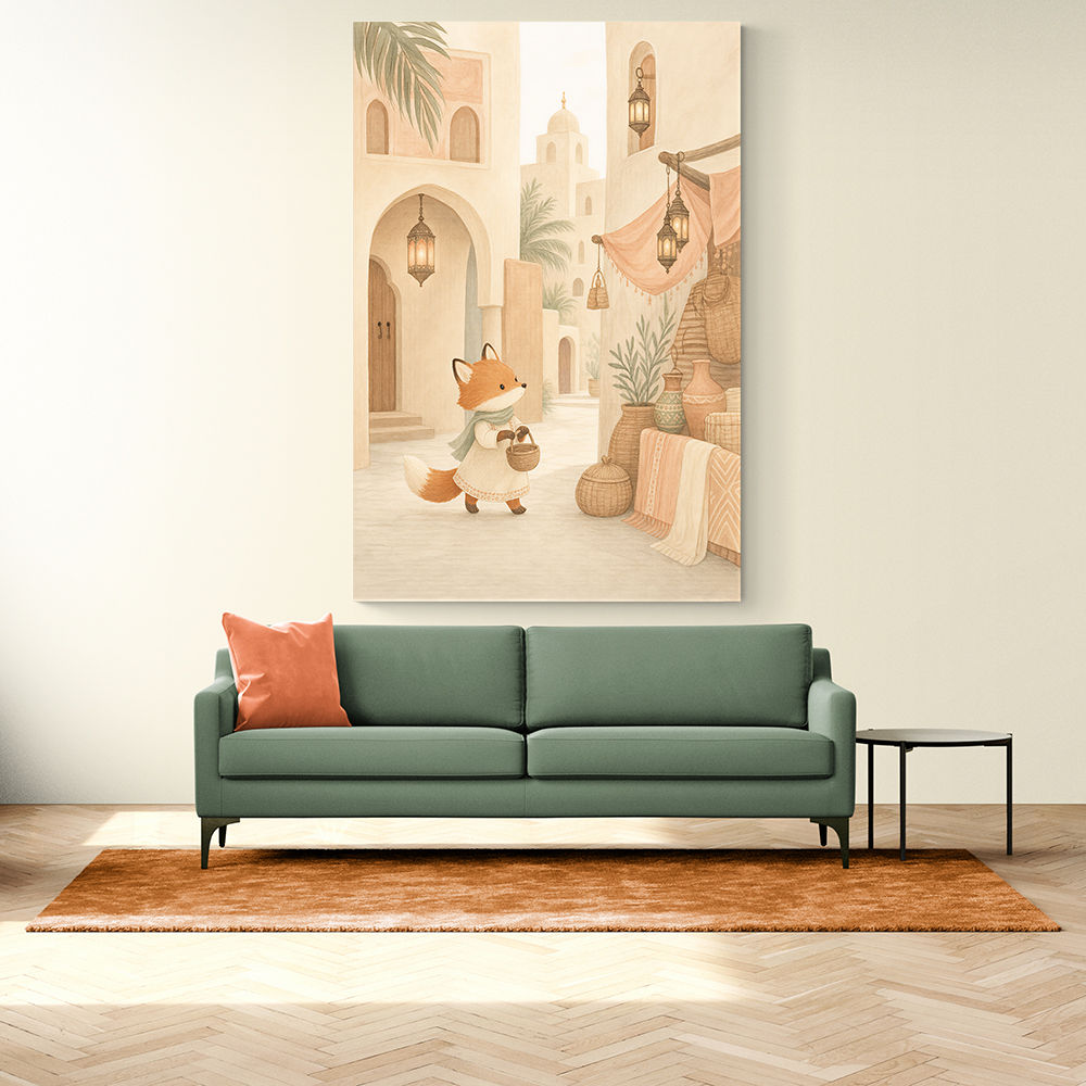 Fox in the Souk Childrens Wall Art Print