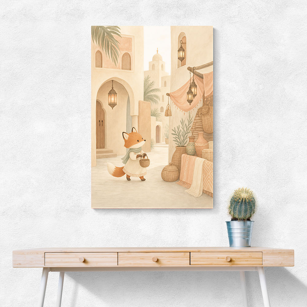 Fox in the Souk Childrens Wall Art Print