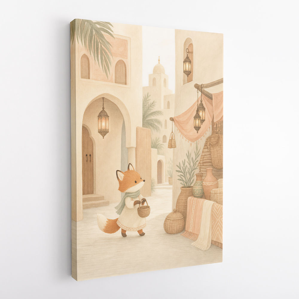 Fox in the Souk Childrens Wall Art Print