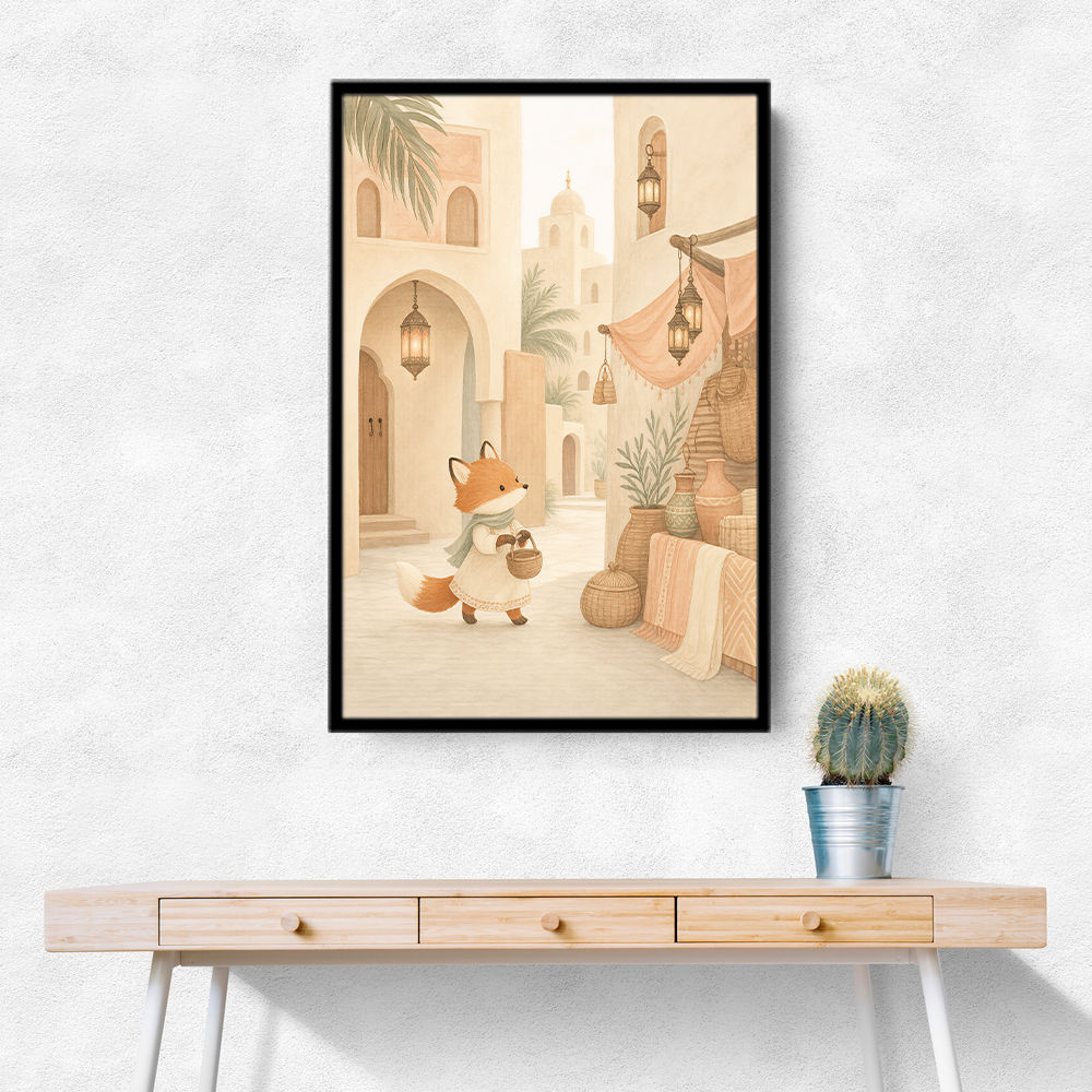 Fox in the Souk Childrens Wall Art Print