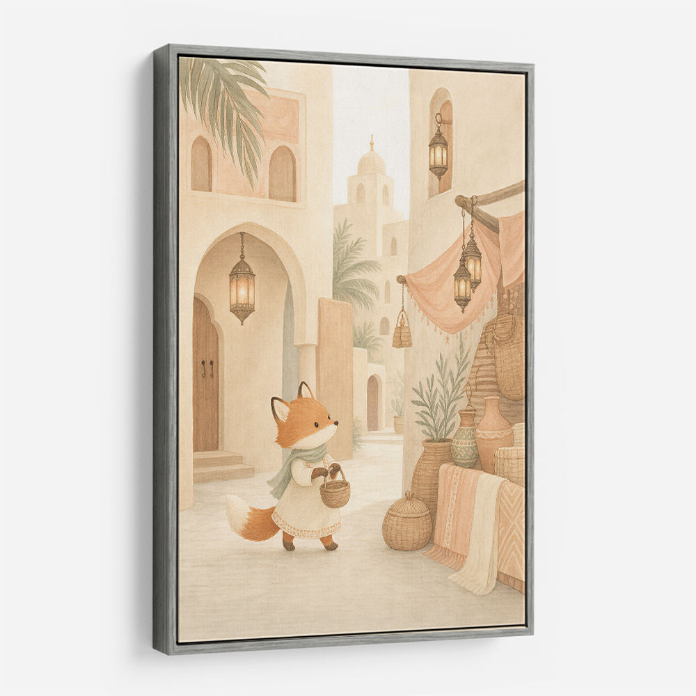 Fox in the Souk Childrens Wall Art Print