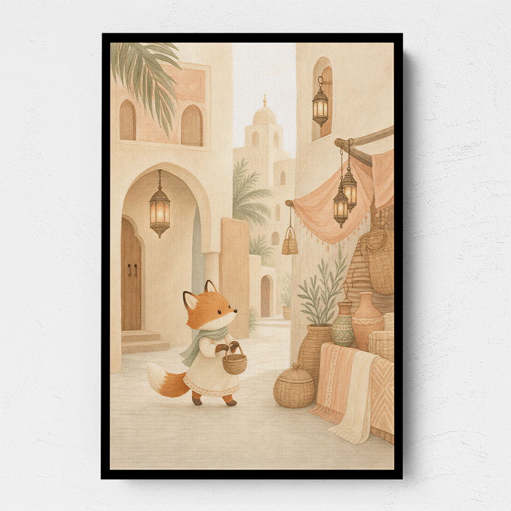 Fox in the Souk Childrens Wall Art Print