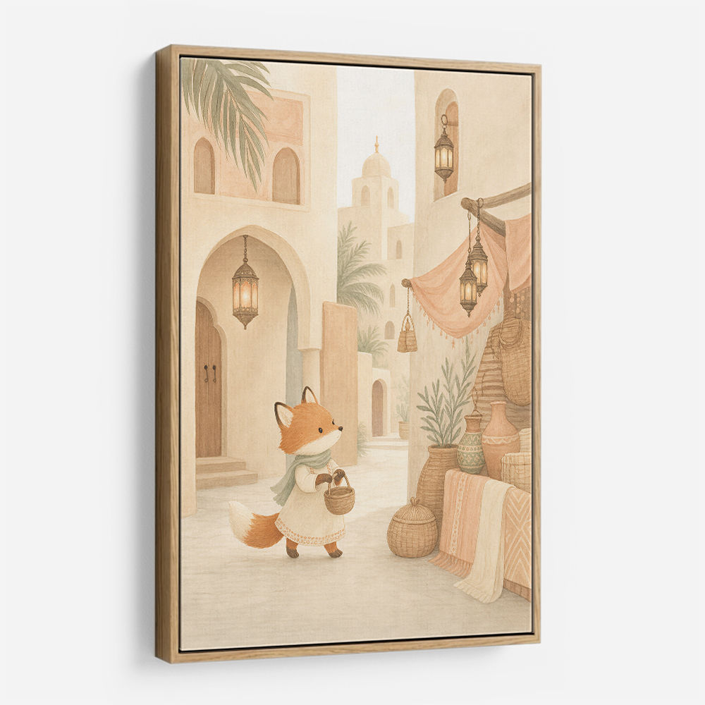 Fox in the Souk Childrens Wall Art Print
