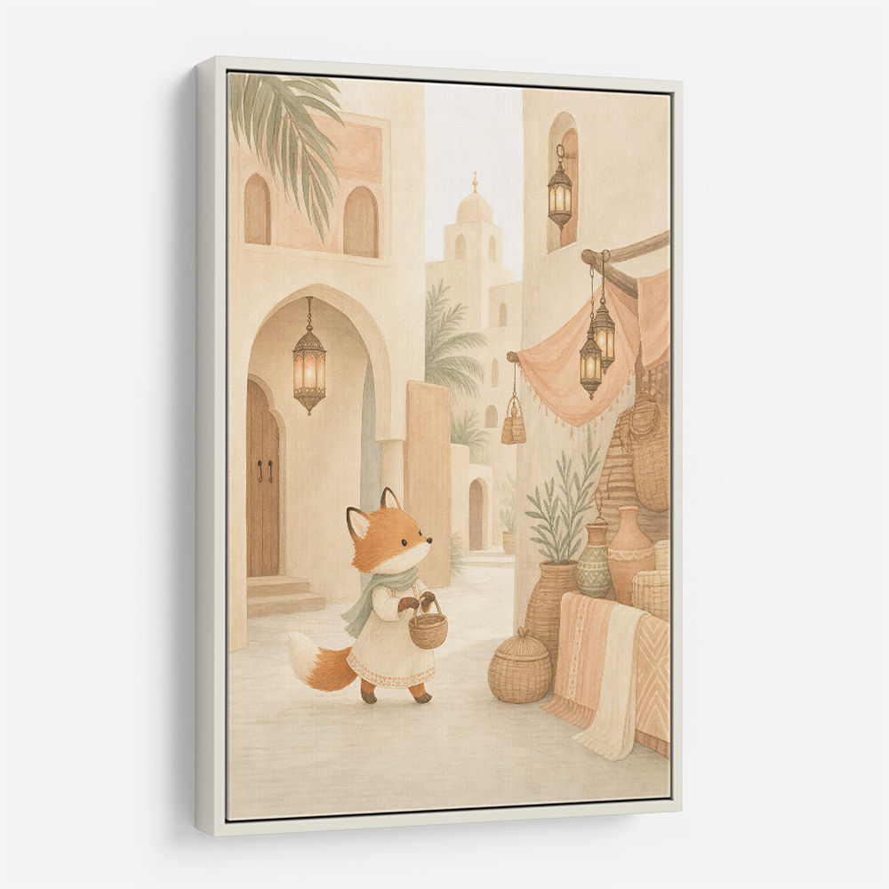 Fox in the Souk Childrens Wall Art Print