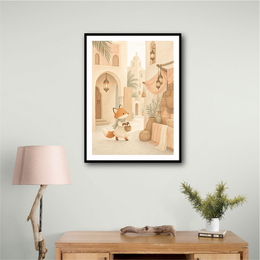 Fox in the Souk Childrens Wall Art Print