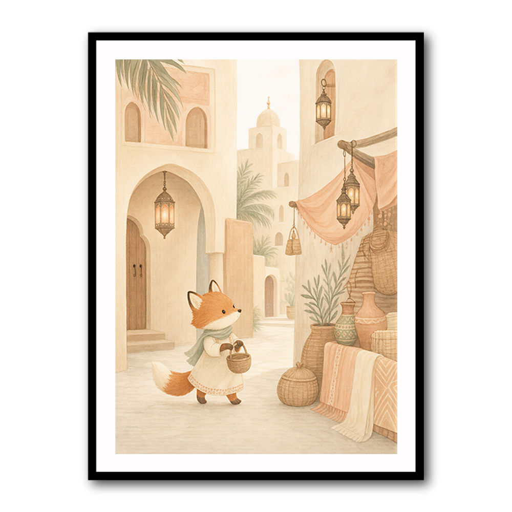 Fox in the Souk Childrens Wall Art Print