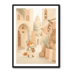Fox in the Souk Childrens Wall Art Print