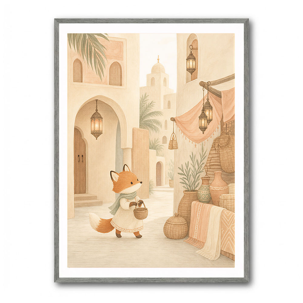 Fox in the Souk Childrens Wall Art Print