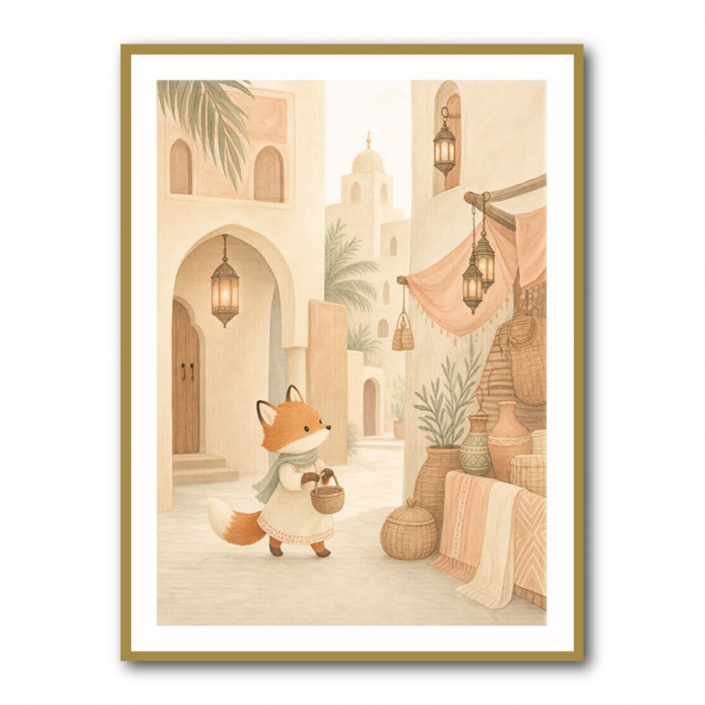 Fox in the Souk Childrens Wall Art Print