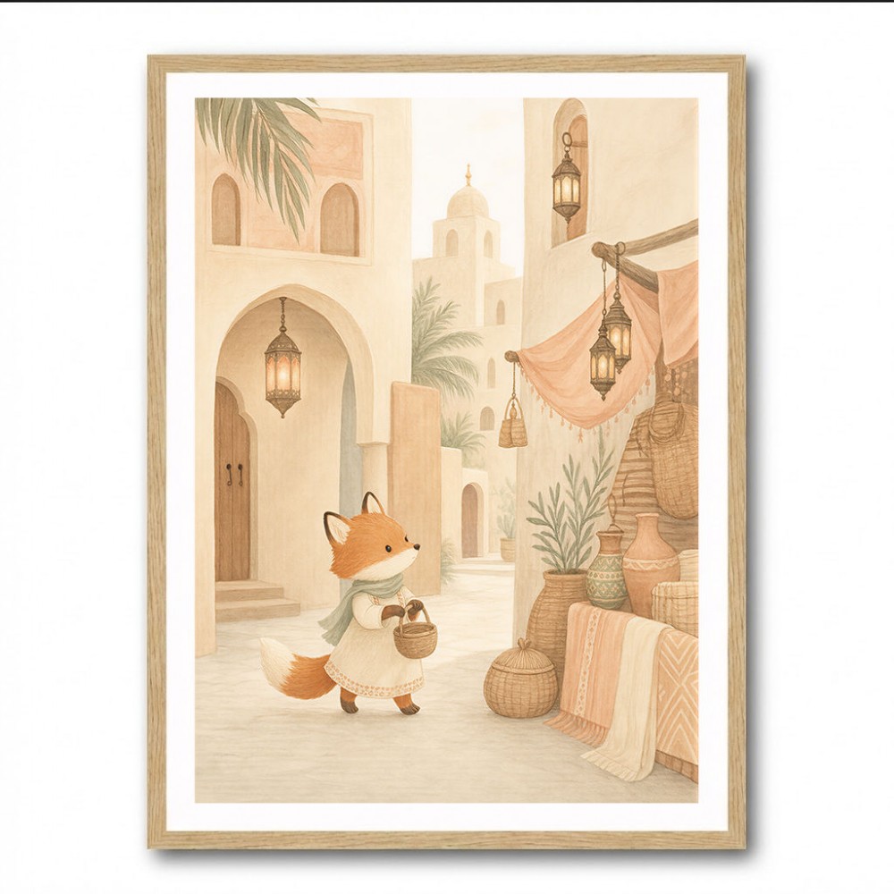 Fox in the Souk Childrens Wall Art Print