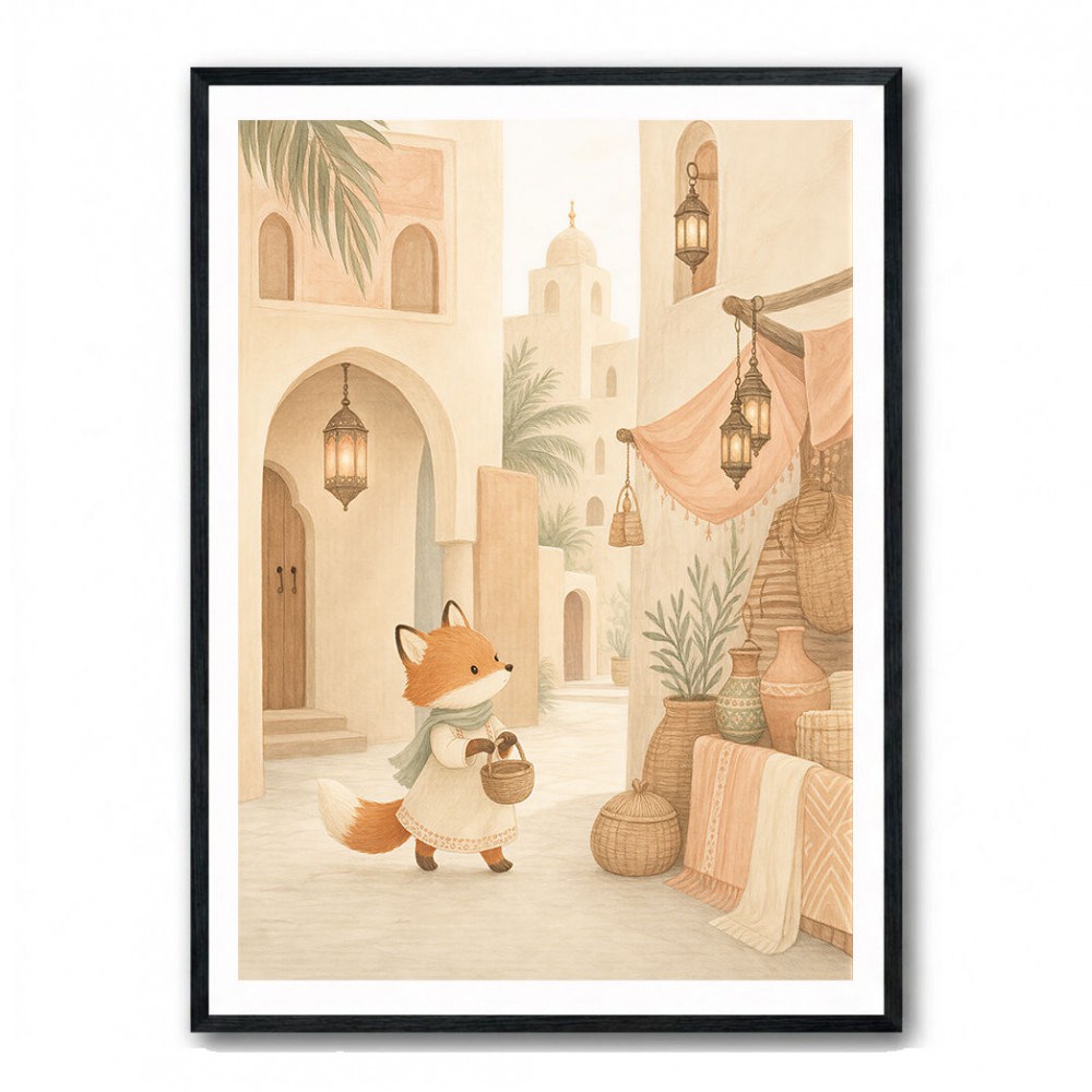 Fox in the Souk Childrens Wall Art Print