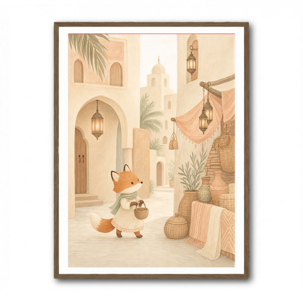 Fox in the Souk Childrens Wall Art Print