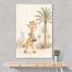 Giraffe Palm Walk Childrens Wall Art Print
