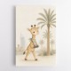 Giraffe Palm Walk Childrens Wall Art Print