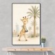 Giraffe Palm Walk Childrens Wall Art Print