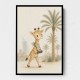 Giraffe Palm Walk Childrens Wall Art Print