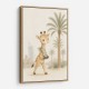 Giraffe Palm Walk Childrens Wall Art Print