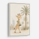 Giraffe Palm Walk Childrens Wall Art Print
