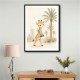 Giraffe Palm Walk Childrens Wall Art Print