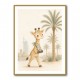 Giraffe Palm Walk Childrens Wall Art Print
