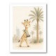 Giraffe Palm Walk Childrens Wall Art Print