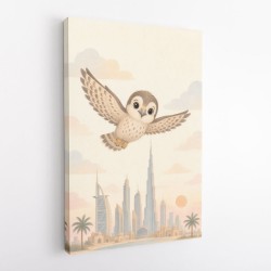 Little Falcon Over Dubai Childrens Wall Art Print