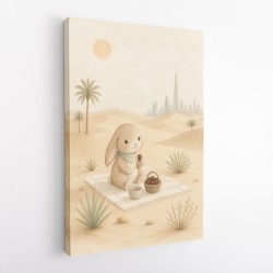 Rabbit Desert Picnic Childrens Wall Art Print