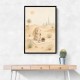 Rabbit Desert Picnic Childrens Wall Art Print