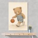 Bear Basketball Childrens Wall Art Print