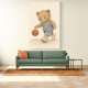 Bear Basketball Childrens Wall Art Print