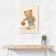 Bear Basketball Childrens Wall Art Print