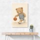 Bear Basketball Childrens Wall Art Print
