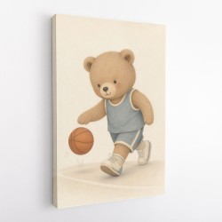 Bear Basketball Childrens Wall Art Print