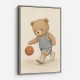 Bear Basketball Childrens Wall Art Print